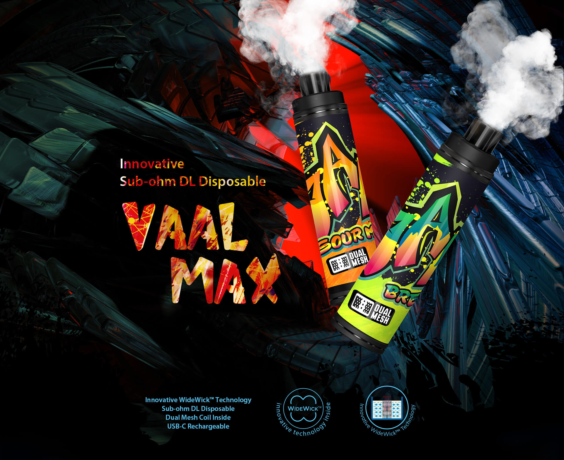 VAAL Max Sub ohm dual mesh DL disposable pod vape